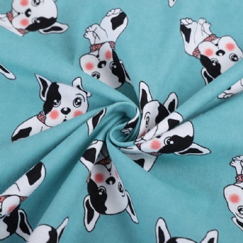 Cute cartoon printed 100percent cotton flannel baby fabric for kids garment