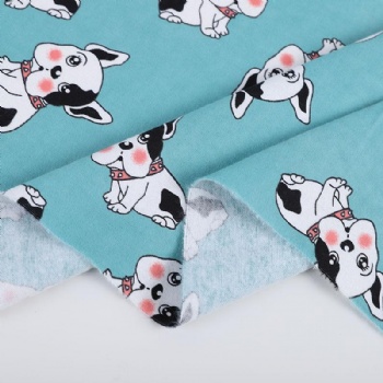 Cute cartoon printed 100percent cotton flannel baby fabric for kids garment