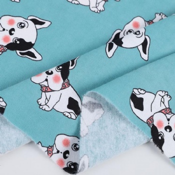 Cute cartoon printed 100percent cotton flannel baby fabric for kids garment