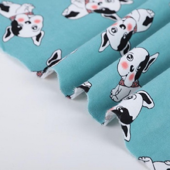 Cute cartoon printed 100percent cotton flannel baby fabric for kids garment