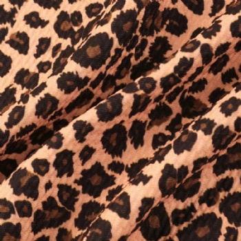 Leopard Patterns 100 Polyester Knitted Cloth Bullet Liverpool Jacquard Fabric Wholesale