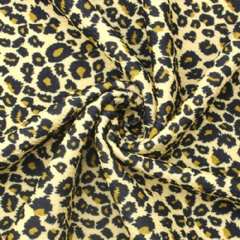 Leopard Patterns 100 Polyester Knitted Cloth Bullet Liverpool Jacquard Fabric Wholesale