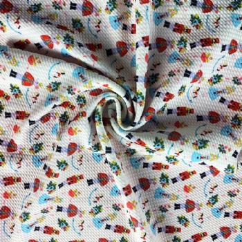 Hot Sale Custom Printed Polyester 4 way stretch Bullet Fabric For Baby Kids Bows